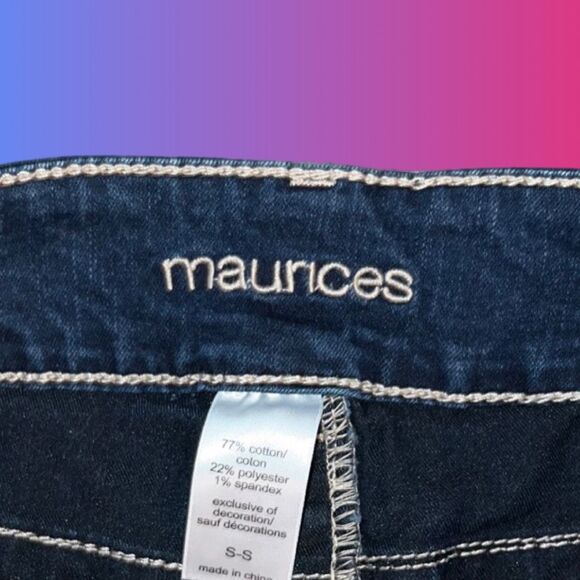 Maurices DarkWash Low Rise Stretch Jeans Size Small 26x29 #2 - Picture 2 of 6